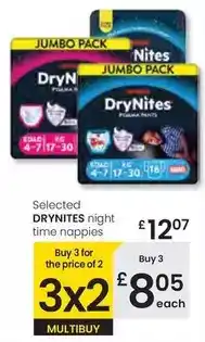 Eroski Drynites - selected night time nappies oferta