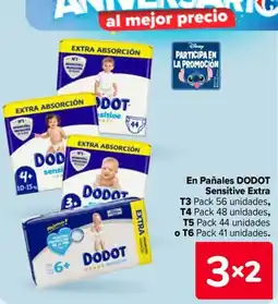 Carrefour DODOT En Pañales Sensitive Extra oferta