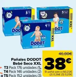 Carrefour DODOT Pañales Bebé Seco XXL oferta