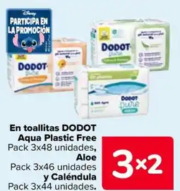 Carrefour DODOT En toallitas Aqua Plastic Free oferta