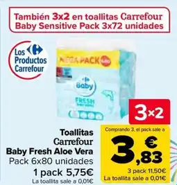 Carrefour Toallitas Carrefour Baby Fresh Aloe Vera oferta