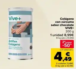 Carrefour VIVE+ Colágeno con cúrcuma sabor chocolate oferta