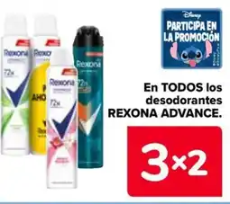 Carrefour REXONA Advance en todos los desodorantes oferta