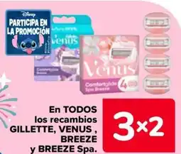 Carrefour En todos los recambios gillette, venus, breeze y breeze spa. oferta