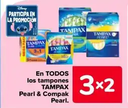 Carrefour TAMPAX En todos los tampones pearl & compak pearl. oferta