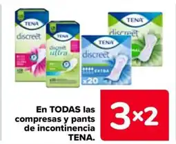 Carrefour TENA En todas las compresas y pants de incontinencia oferta