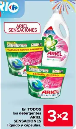 Carrefour ARIEL En todos los detergentes sensaciones líquido y cápsulas. oferta