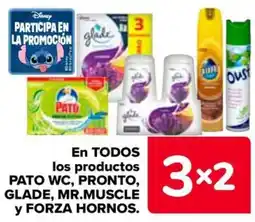 Carrefour PATO WC, PRONTO, GLADE, MR.MUSCLE y FORZA HORNOS En todos los productos oferta