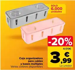 Carrefour Caja organizadora para cables y bases múltiples oferta