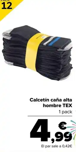 Carrefour TEX Calcetín caña alta hombre oferta