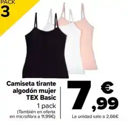 Carrefour TEX Basic Camiseta tirante algodón mujer oferta