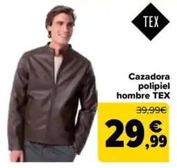 Carrefour TEX Cazadora polipiel hombre oferta