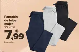 Carrefour Pantalón de felpa mujer oferta