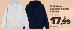 Carrefour Sudadera capucha abierta hombre oferta