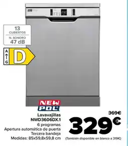 Carrefour NEW POL Lavavajillas NWD3606DX.1 oferta