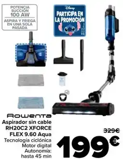 Carrefour ROWENTA Aspirador sin cable RH20C2 XFORCE FLEX 9.60 Aqua oferta