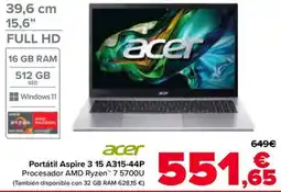 Carrefour ACER Portátil Aspire 3 15 A315-44P oferta