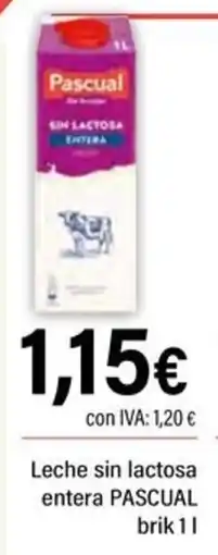 Cash Ifa PASCUAL Leche sin lactosa entera oferta