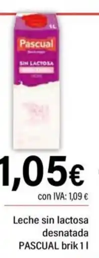 Cash Ifa PASCUAL Leche sin lactosa desnatada oferta