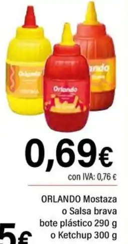 Cash Ifa ORLANDO Mostaza o Salsa brava bote plástico o Ketchup oferta