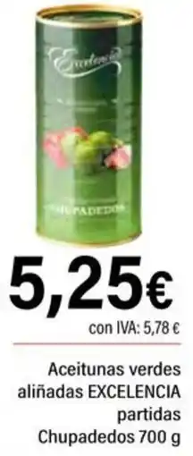 Cash Ifa EXCELENCIA Aceitunas verdes aliñadas partidas Chupadedos oferta