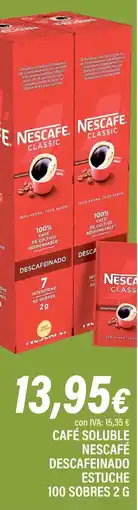 Cash Ifa NESCAFÉ Café soluble descafeinado estuche 100 sobres oferta