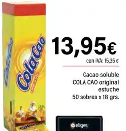 Cash Ifa COLA CAO Cacao soluble original estuche 50 sobres x 18 grs. oferta