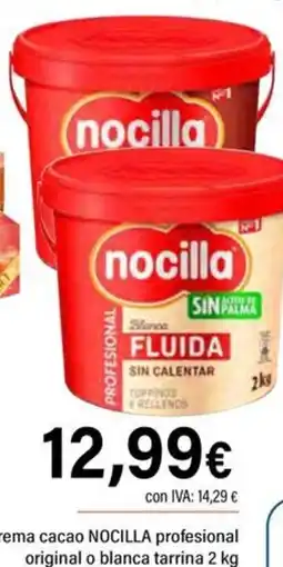 Cash Ifa NOCILLA Crema cacao profesional original o blanca tarrina oferta