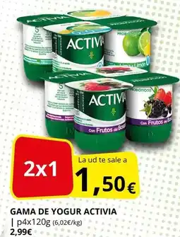 Supermercados MAS Activia - gama de yogur oferta