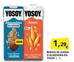 Supermercados MAS Yosoy - bebida de avena o almendra 0% oferta