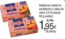 FROIZ Isabel - mejillones en escabeche o salsa de vieira 13/18 piezas oferta