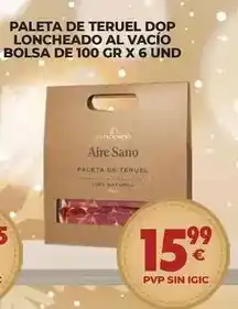 CashDiplo Teruel - paleta de dop loncheado al vacio bolsa de 100 gr x 6 oferta