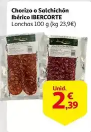 Alcampo Chorizo o salchichon iberico oferta