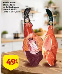 Alcampo Jamón asado ahumado de cerdo ibérico con hueso oferta