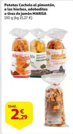 Alcampo Patatas cachelo al pimenton, alas hierbas, adobaditas o tiras de jamón oferta