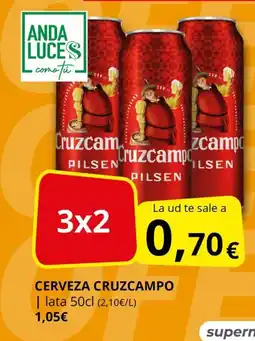 Supermercados MAS CRUZCAMPO Cerveza oferta