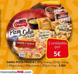 Supermercados MAS Gama pizza fresca oferta