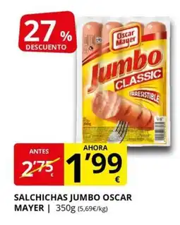 Supermercados MAS OSCAR MAYER Salchichas jumbo oferta