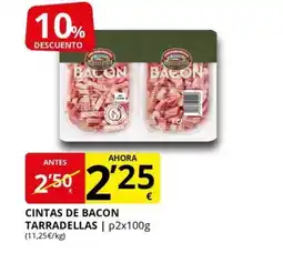 Supermercados MAS TARRADELLAS Cintas de bacon oferta