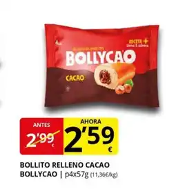 Supermercados MAS BOLLYCAO Bollito relleno cacao oferta