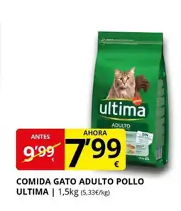 Supermercados MAS ULTIMA Comida gato adulto pollo oferta