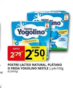 Supermercados MAS YOGOLINO NESTLE Postre lacteo natural, plátano o fresa oferta