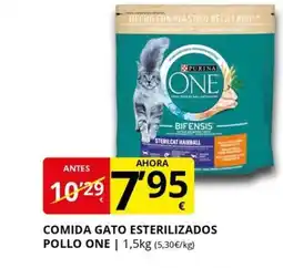 Supermercados MAS ONE Comida gato esterilizados pollo oferta