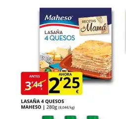 Supermercados MAS MAHESO Lasaña 4 quesos oferta