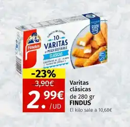 Maskom Supermercados FINDUS Varitas clásicas oferta