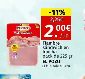 Maskom Supermercados EL POZO Fiambre sándwich en loncha oferta