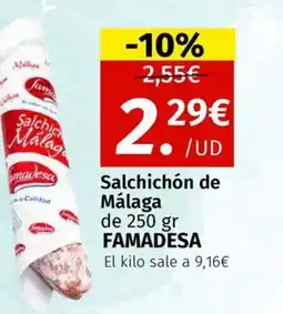 Maskom Supermercados FAMADESA Salchichón de Málaga oferta