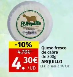 Maskom Supermercados ARQUILLO Queso fresco de cabra oferta
