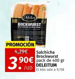 Maskom Supermercados DELEITUM Salchicha Brockwurst oferta