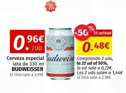 Maskom Supermercados BUDWEISSER Cerveza especial oferta
